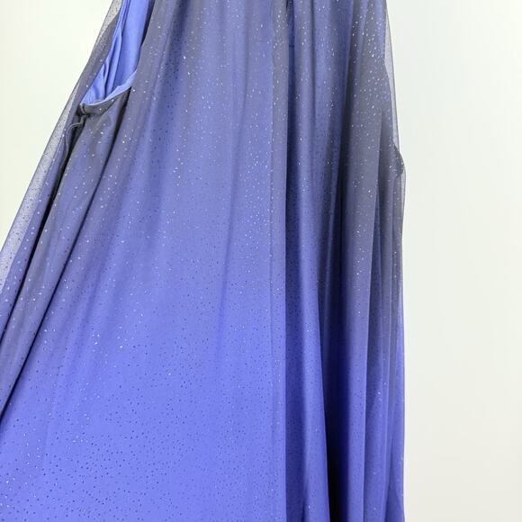 Venus Blue Black Ombre Glitter Sheer Overlay Maxi Dress 3X Fairycore Evening - Picture 11 of 16